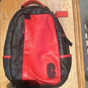 Coach Red and Black Men's Backpack